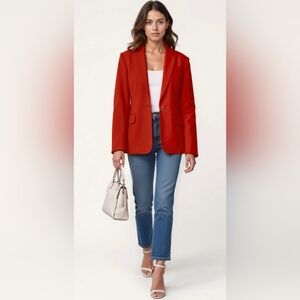 NWT New York & Company Vibrant Burnt Orange Blazer